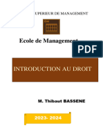 Cours Introduction Au Droit 2024 Partie 1