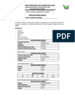 Especificaciones Técnicas