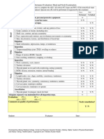 Head and Neck Exam Skill Sheet