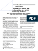 What Factors Place Children With Speech Sound Disorders at Risk For Reading Problems