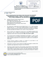 DM045 Early Registration For School Year 2023-2024 For Incoming Kindergarten, Grade 1, Grade 7, and Grade 11 Learners in All Public Elementary and Secondary Schools