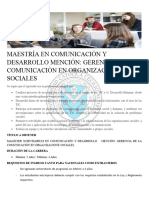 19 MAESTRÍA EN COMUNICACIÓN Y DESARROLLO - Docx UNICA MENCION GERENCIA DE LA COMUNICACION EN ORGANIZACIONES SOCIALES