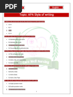 Mcqs On APA Style of Writing Provided by Mirha