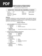 Asignatura: Psicología Del Desarrollo Humano: Escuela Nacional de Trabajo Social