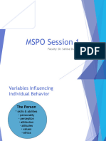 MSPO Session 1: Faculty: Dr. Sahiba Sharma