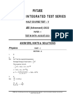 Aiits HCT-5 Jee Adv Paper 1 Solution