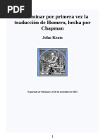 Al Examinar Por Primera Vez La Traducción de Homero, Hecha Por Chapman