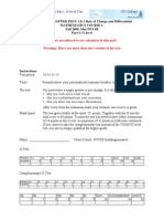 Complement Chapter Test: CH 2 Rate of Change and Differentials Mathematics Course C Fall 2009: Macnvc08 Part I: G-Level