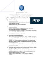 Laraia - Cultura Conceito Antropológico Ugf Resumo