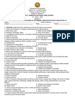 Ireneo V. Diamante National High School: I. - Direction: Read Each Item Carefully and Encircle The Letter of Your Answer