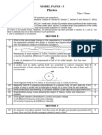 Physics Model Paper - 5