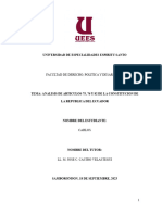 ANALISIS DE ARTICULOS de La Constitucion Del Ecuador