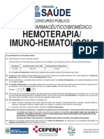 Hemoterapia/ Imuno-Hematologia: Biólogo/Farmacêutico/Biomédico