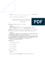 Name: CS 495/MA 405: Analysis of Algorithms - Test 1 Problem 1-1: Answer: Problem 1-2: Answer