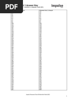 Impulse Placement Test 1 Answer Key