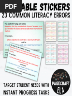 Stickers To Target Writing Error