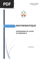 PROGRAMME MATHS 1re D