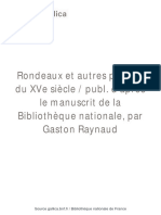 Rondeaux Et Autres Poésies Du (... ) Raynaud Gaston bpt6k54325783