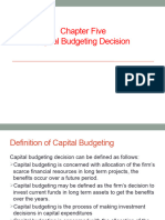 Chapter Five Capital Budgeting Decision