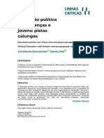 Educação Política Com Crianças e Jovens: Pistas Calungas: Artigo