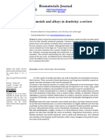 Biomaterials Journal: Corrosive Failure of Metals and Alloys in Dentistry: A Review