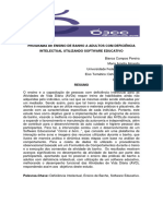 Programa de Ensino de Banho A Adultos Com Deficiência Intelectual Utilizando Software Educativo