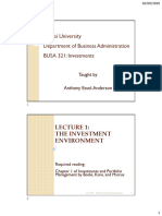 Lecture 1 - The Investment Environment