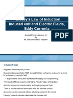 Faraday Law of Induction, Induced Emf and Electric Field, Eddy Current