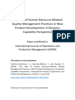 The Role of Human Resource-Related Quality Management Practices I