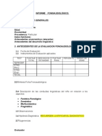 Pauta Informe Fonoaudiologico