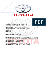 Toyota Company Analysis Project Report