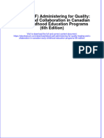 Instant Download Ebook PDF Administering For Quality Leading and Collaboration in Canadian Early Childhood Education Programs 6th Edition PDF Scribd