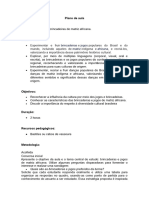 Plano de Aula Brincadeira Africana