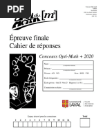 Cahier de Reponses Opti-Math 2020