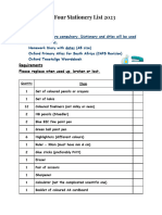 Grade 4 Stationery List For 2023