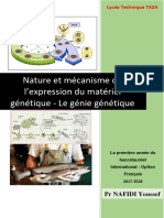 Nature Et Mécanisme de L'expression Du Matériel Génétique - Le Génie Génétique