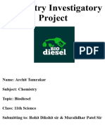 Chemistry Investigatory Project Class 12 Green Chemistry Bio Diesel and Bio Petrol