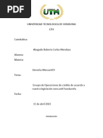 Ensayo Sobre Operaciones de Credito de Acuerdo A Nuestra Legislacion Mercantil Hondureña