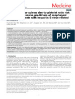 Spleen Stiffness-Spleen Size-To-platelet Ratio Risk