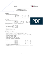 Feuille de TD N 8: Matrices Et D Eterminants