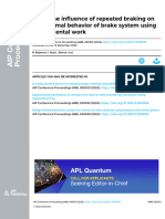 Study The Influence of Repeated Braking On The Thermal Behavior of Brake System Using Experimental Work