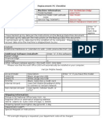 Replacement PC Checklist User Information: Machine Information