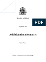 Additional Maths Syllabus Forms 3-4