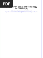 Full Download Original PDF Design and Technology For Children 3e PDF