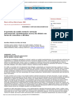 A Questão Da Saúde Mental e Atenção Psicossocial - Considerações Acerca Do Debate em Torno de Conceitos e Direitos