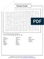 Yummy Foods Wordsearch