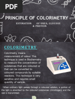 Principle of Colorimetry: Estimation of Urea, Glucose & Protein