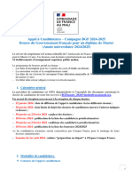 Appel Ã Candidature BGF Master 2024-2025