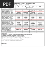 Datesheet Middle TERM-2 2023-24