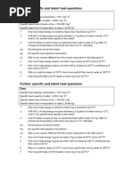 Specific and Latent Heat Questions